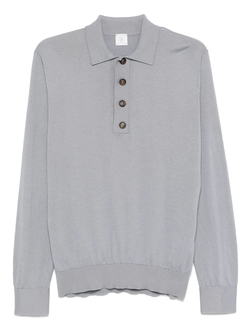 Eleventy long-sleeve polo shirt Grijs
