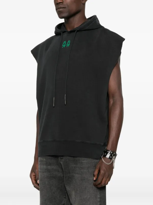 44 LABEL GROUP Hooded Sleeveless Vest | Black | FARFETCH ID