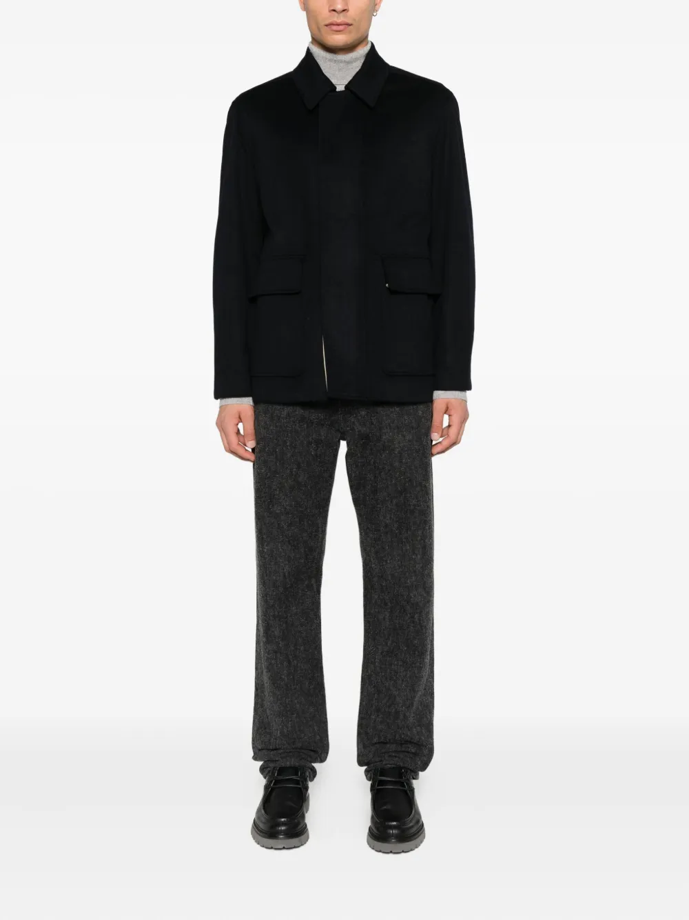 Lardini patch-pocket shirt jacket Blauw
