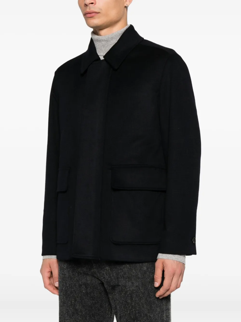 Lardini patch-pocket shirt jacket Blauw