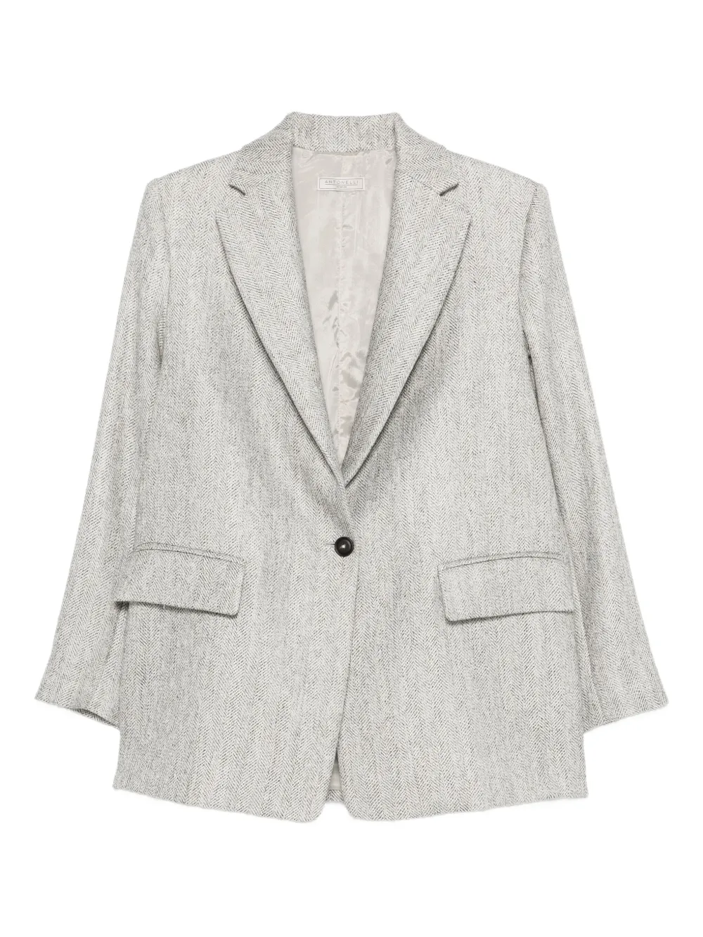 Antonelli Flambé Pocket Single-button Blazer In Gray