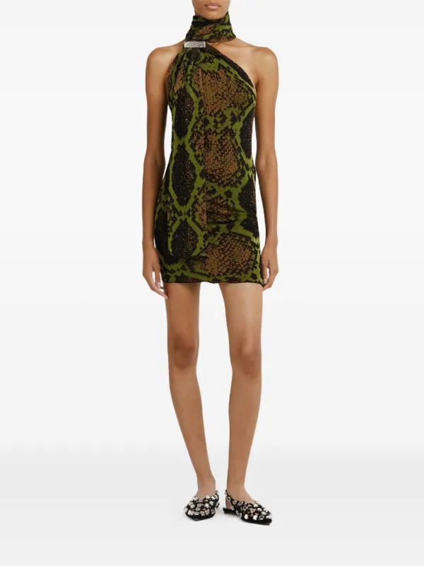 open lace back dress Wispy Snake Print Plunge-Neck Ruffled Maxi Dress – Club L London main image 0