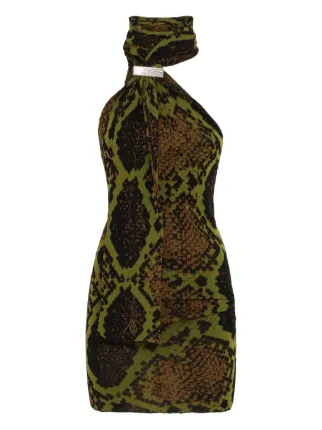 slim fit dress slacks 2Pcs Green Snake Print Maxi Dress Set