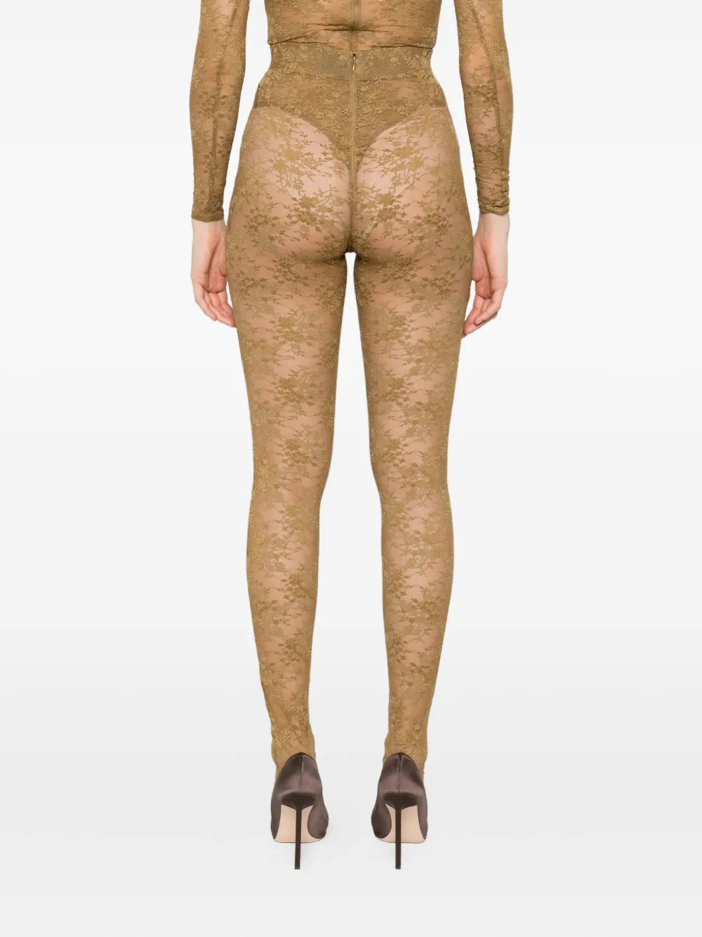 Alex Perry Legging met bloemenkant Groen