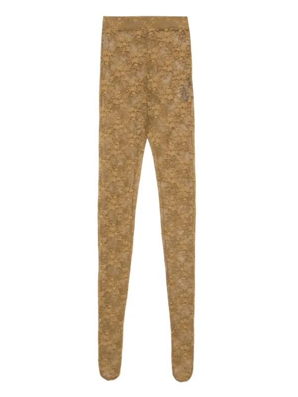 Alex Perry Lace-floral Leggings in Green