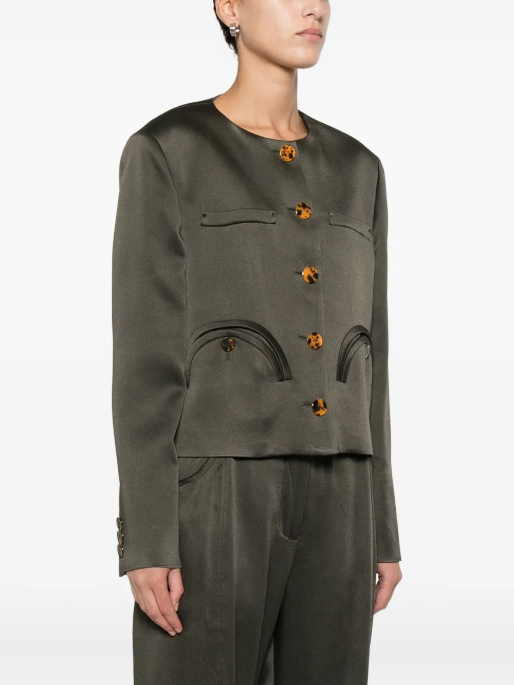 Blazé Milano Round-neck Jacket In Gray
