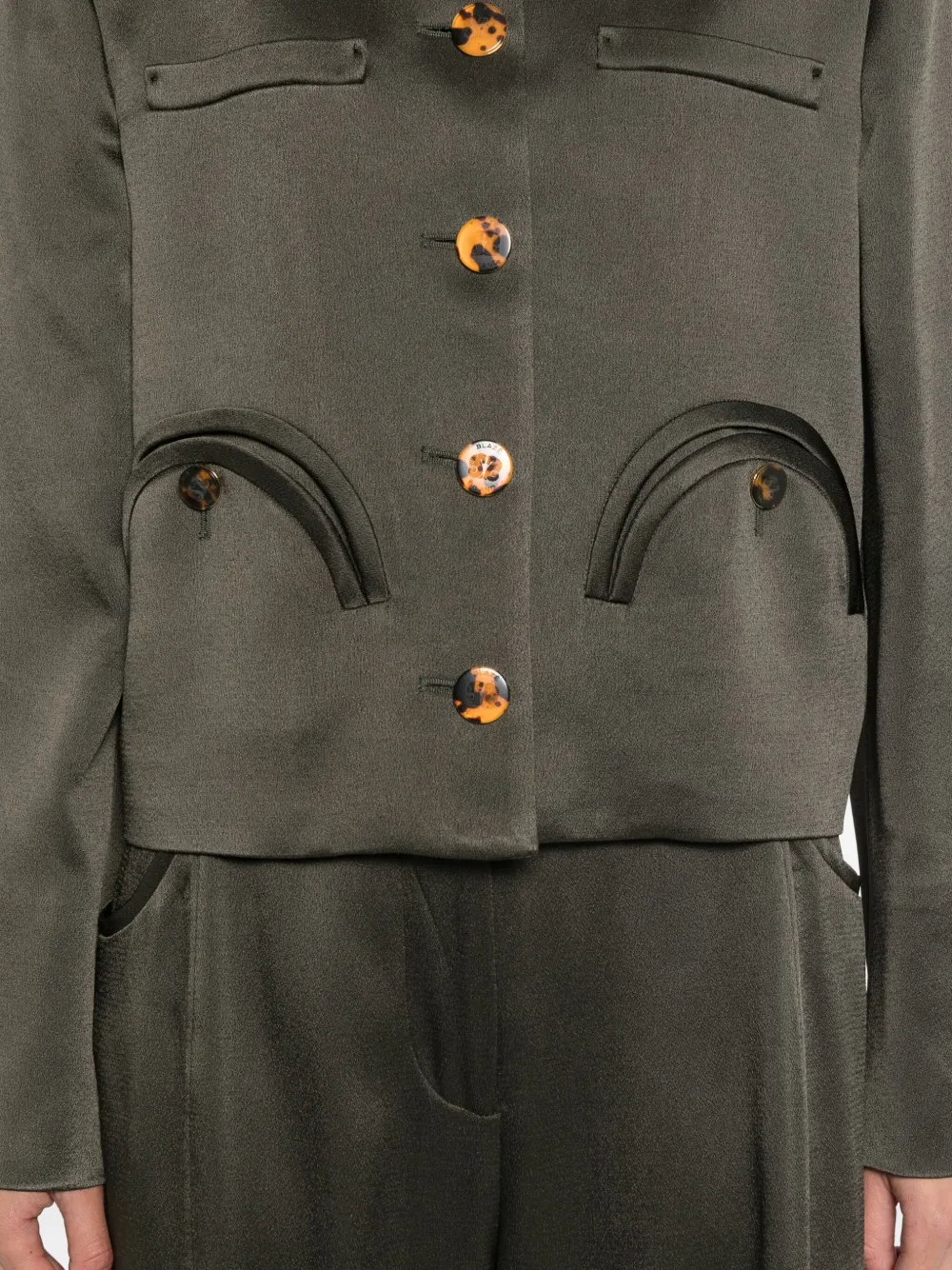 Blazé Milano Round-neck Jacket In Gray