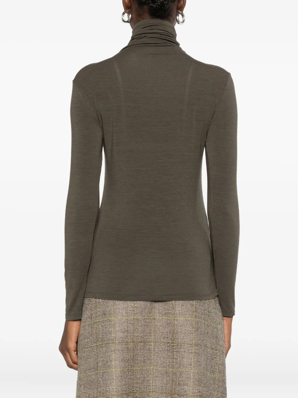 Antonelli Condor Roll-neck Long-sleeve Top In Brown