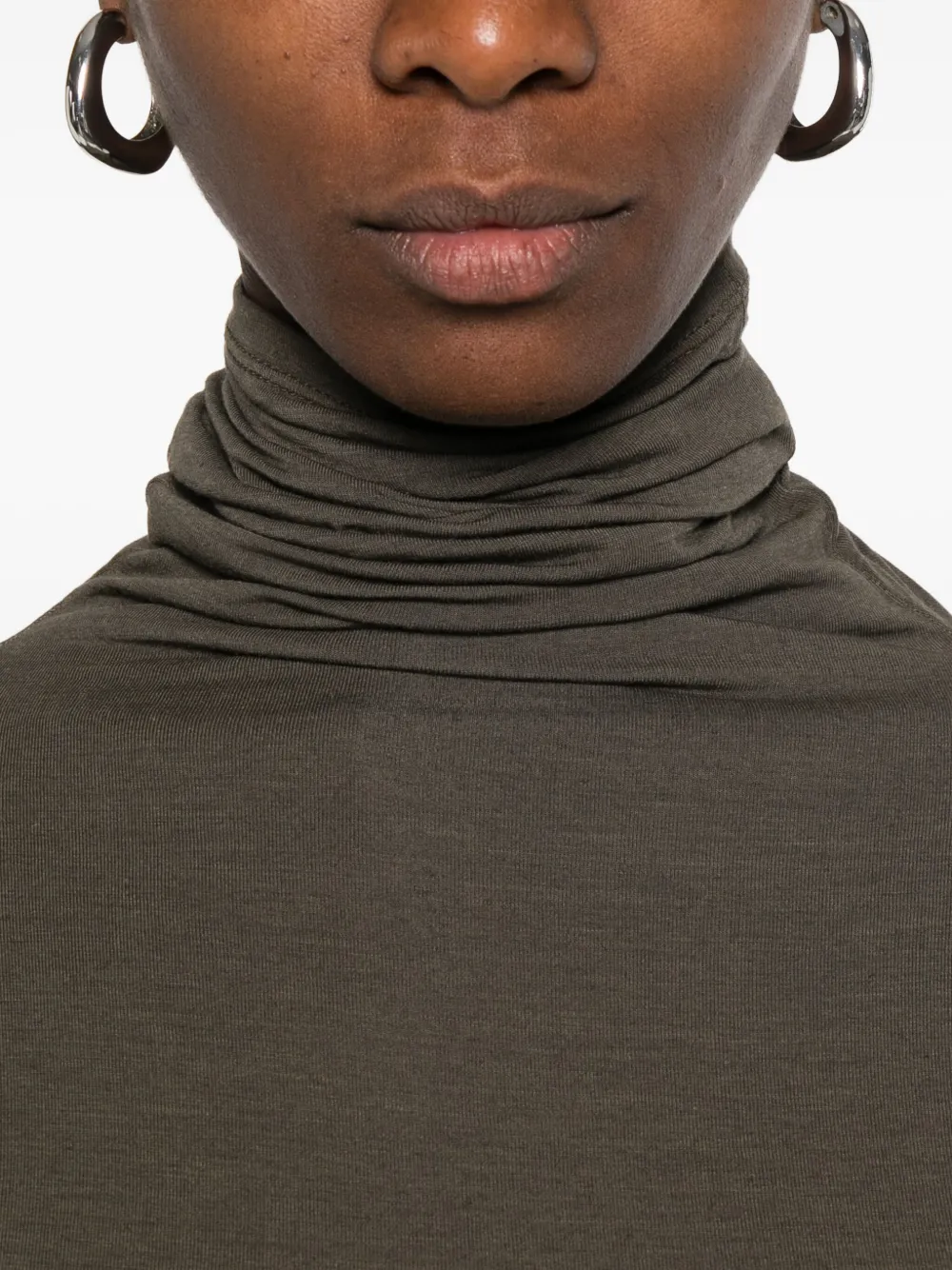 Antonelli Condor Roll-neck Long-sleeve Top In Brown