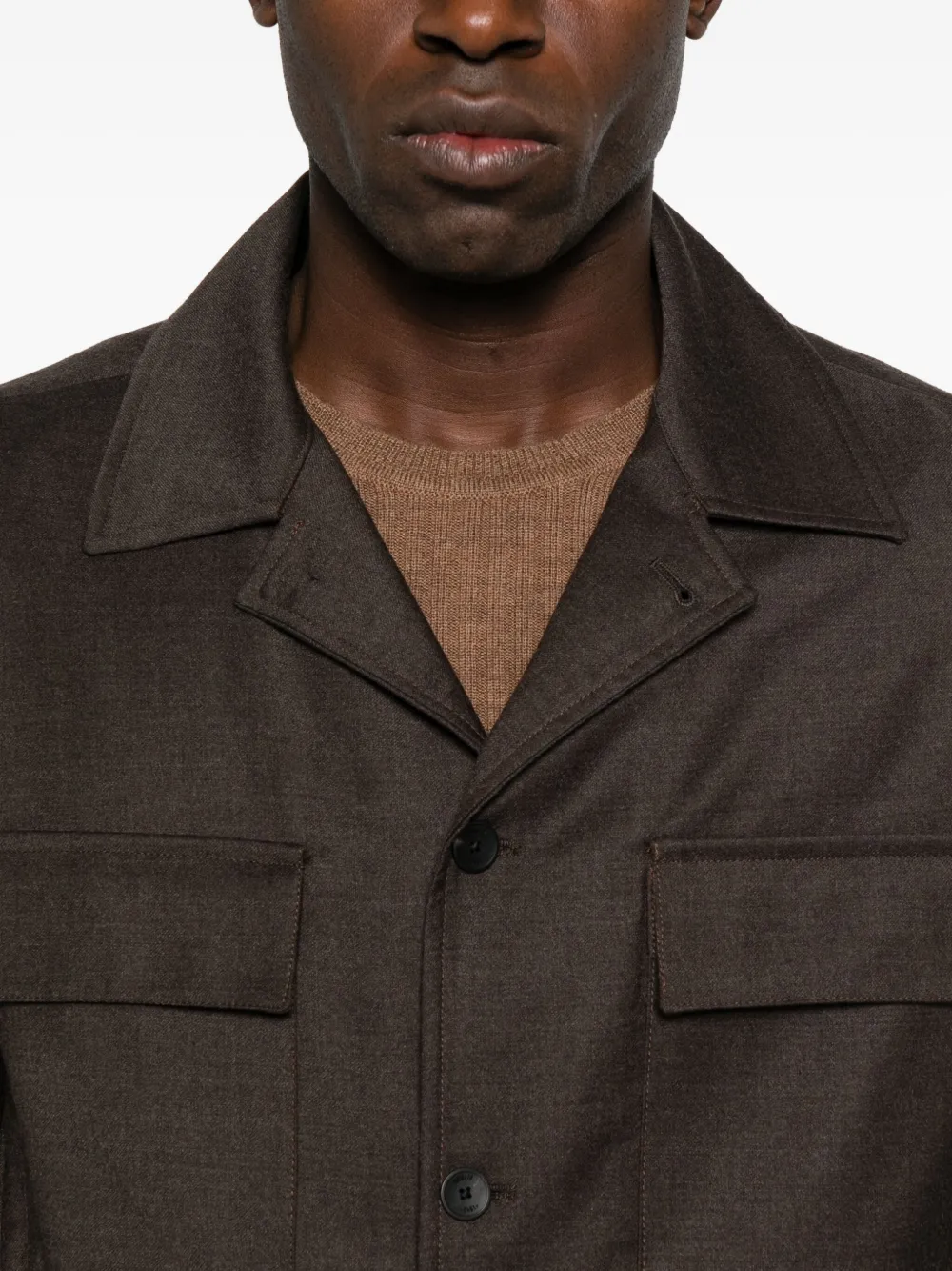 Briglia 1949 Overhemd met klepzak en knopen Bruin