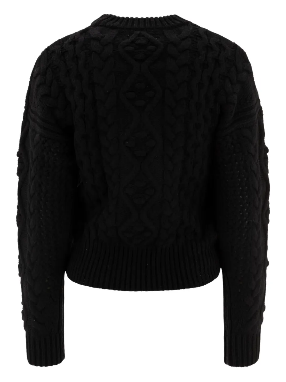 Loulou Eustace cable-knit crew-neck sweater Zwart