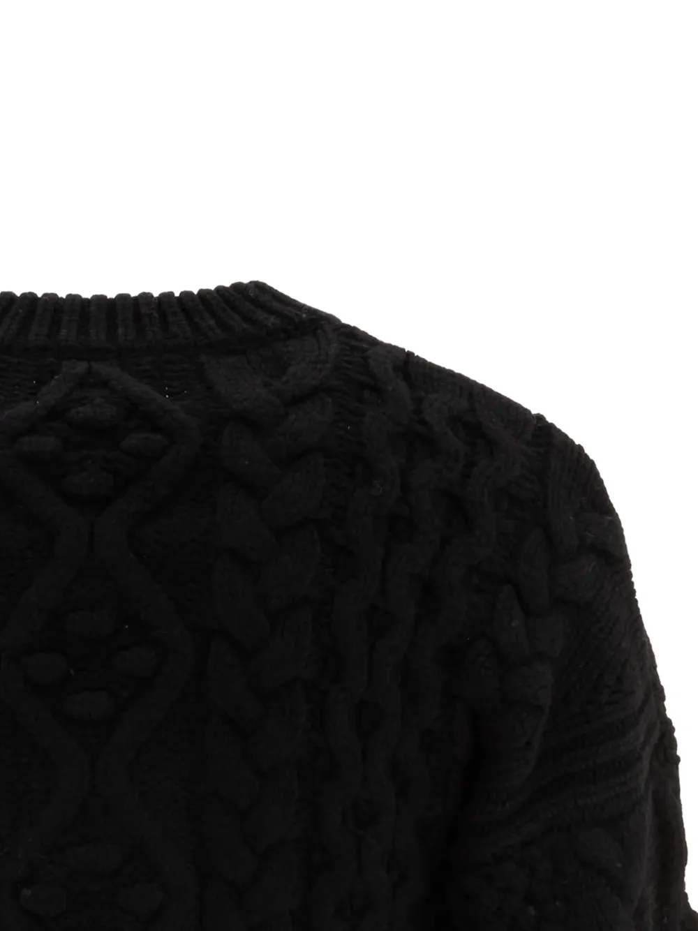 Loulou Eustace cable-knit crew-neck sweater Zwart