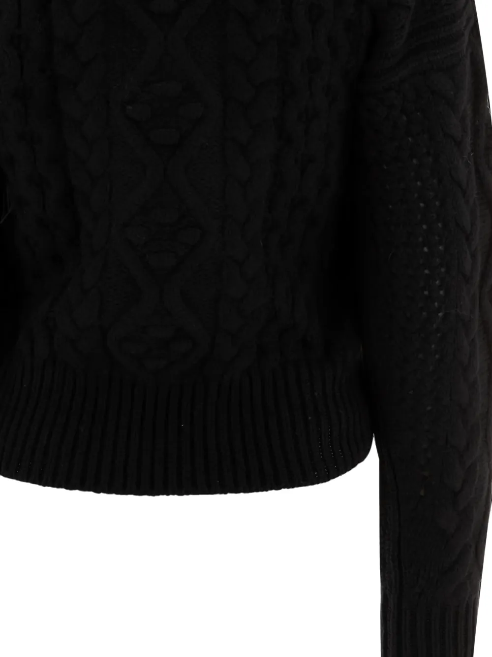 Loulou Eustace cable-knit crew-neck sweater Zwart