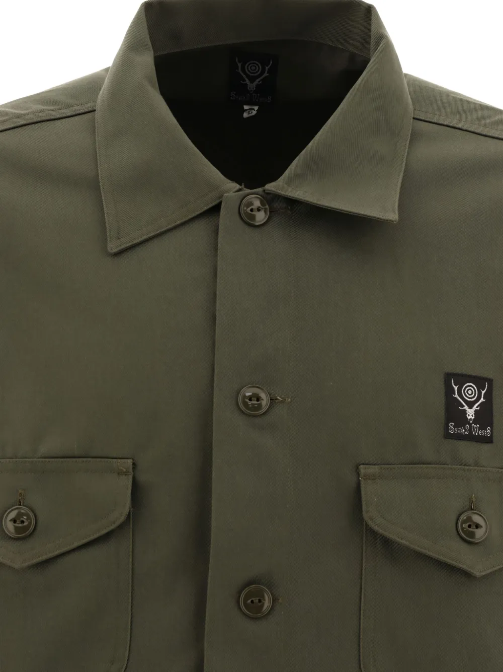  South2 West8 Patch-pocket Button-up Shirt - Green 