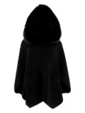 GIOVI faux fur-trimmed hooded cape - Black
