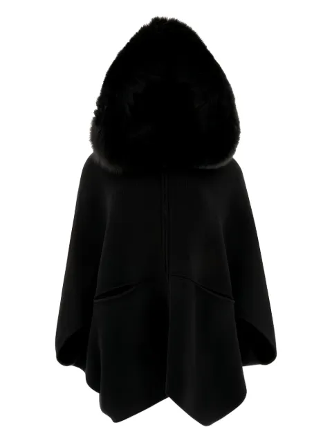 GIOVI faux fur-trimmed hooded cape