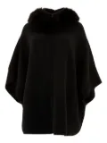 GIOVI fur-trimmed cape - Black