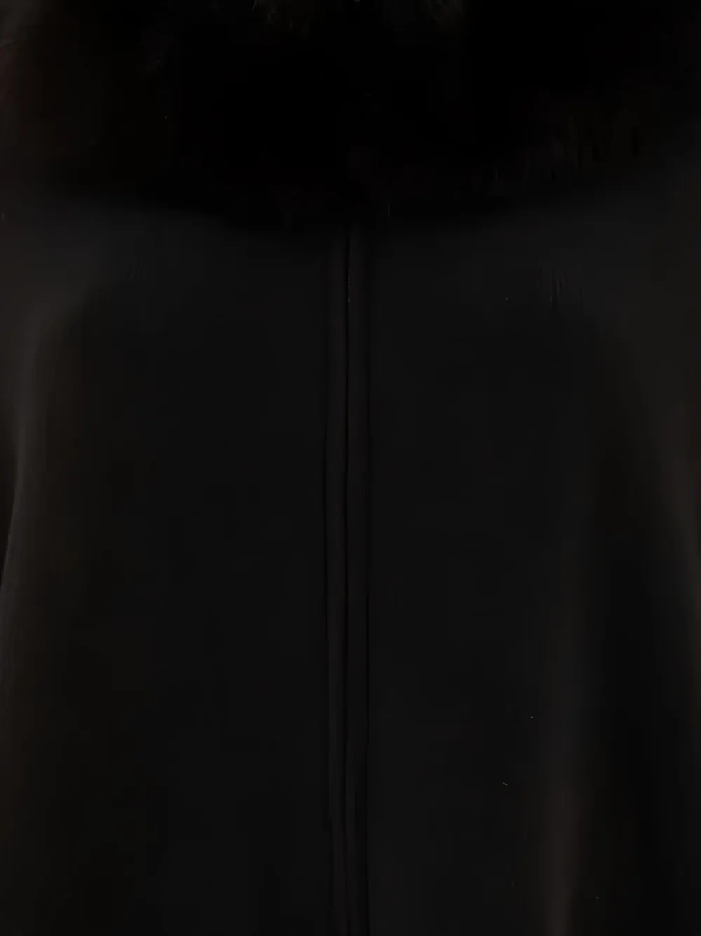 GIOVI fur-trimmed cape Zwart