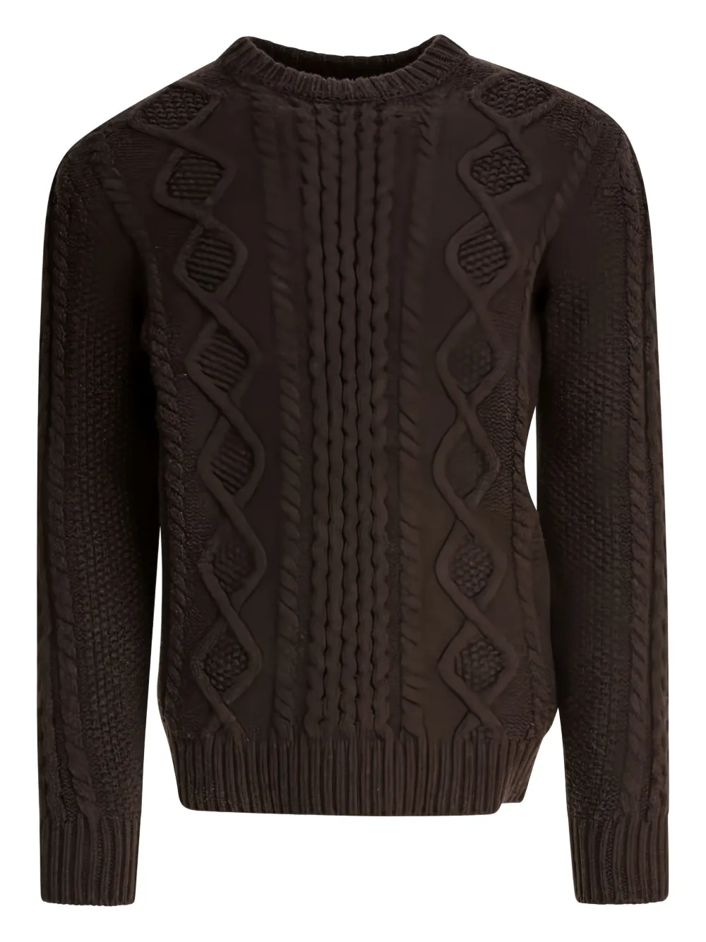 RAKKI cable-knit long-sleeves sweater | Brown | Image 1