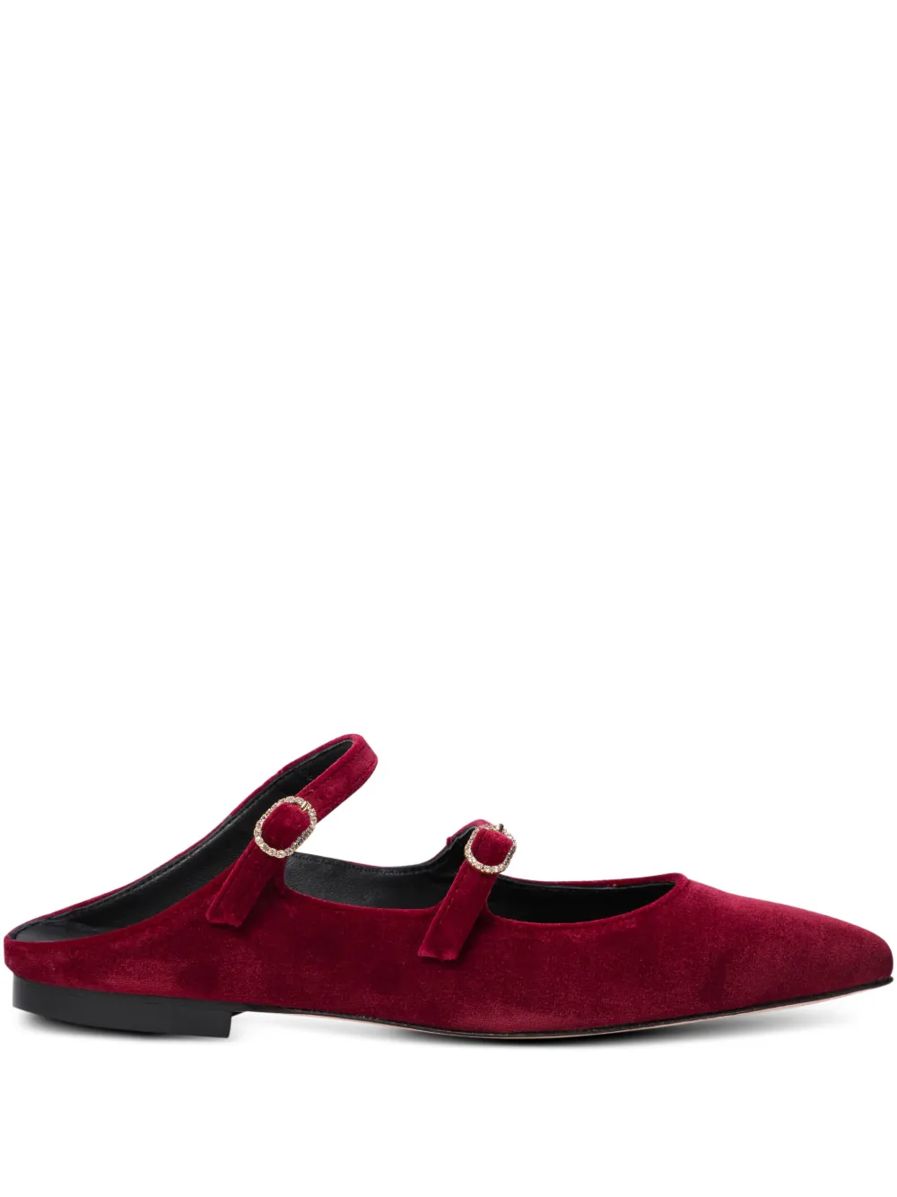 Amato Daniele Velvet Buckle-embellished Loafers In Red