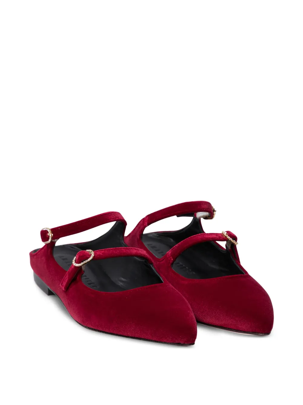 Amato daniele velvet buckle-embellished loafers - Rood