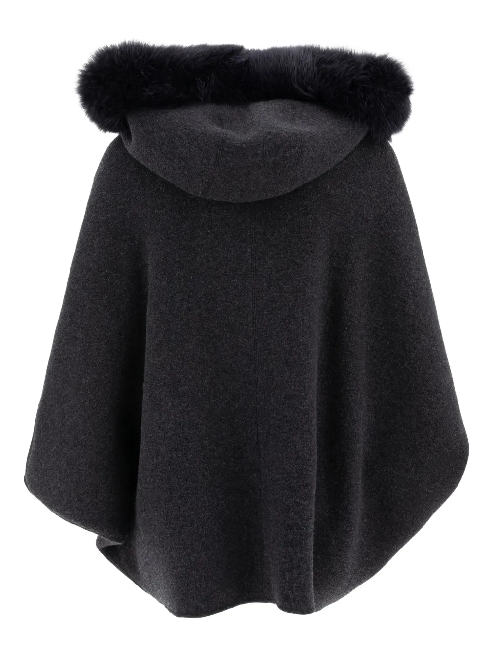 GIOVI hooded poncho Zwart