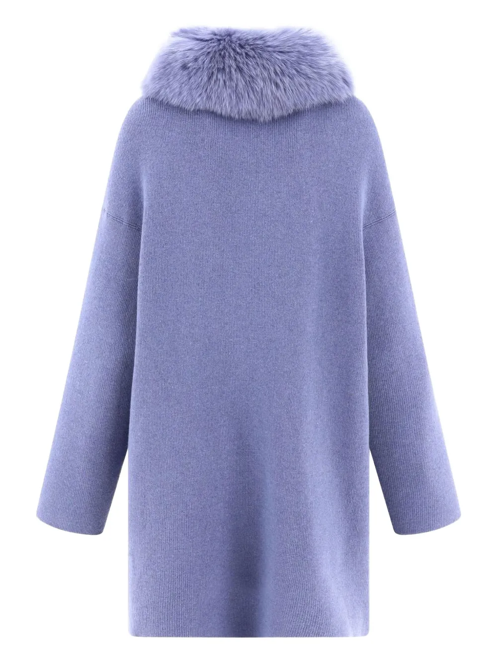 GIOVI contrasting-collar coat Blauw