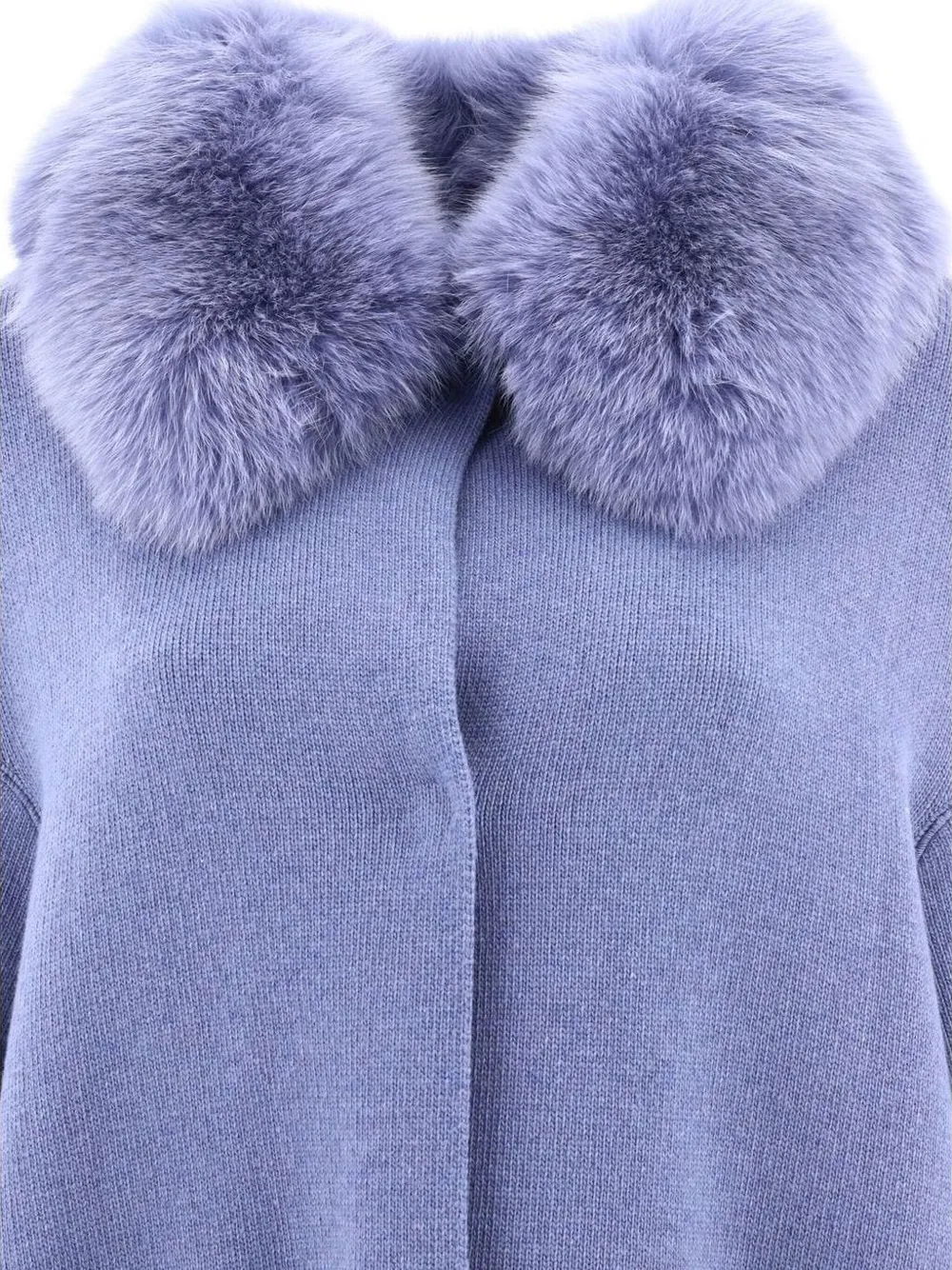 GIOVI contrasting-collar coat Blauw