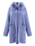 GIOVI contrasting-collar coat - Blue