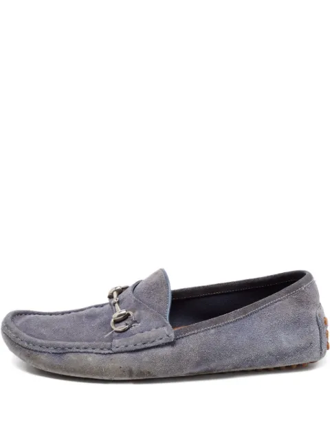 Gucci Pre-Owned Horsebit-detail suede loafers