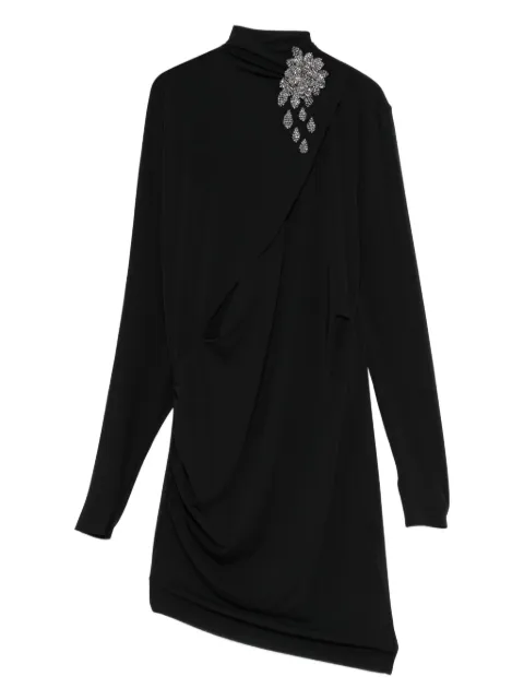 Amen crystal-embellished draped asymmetrical dress