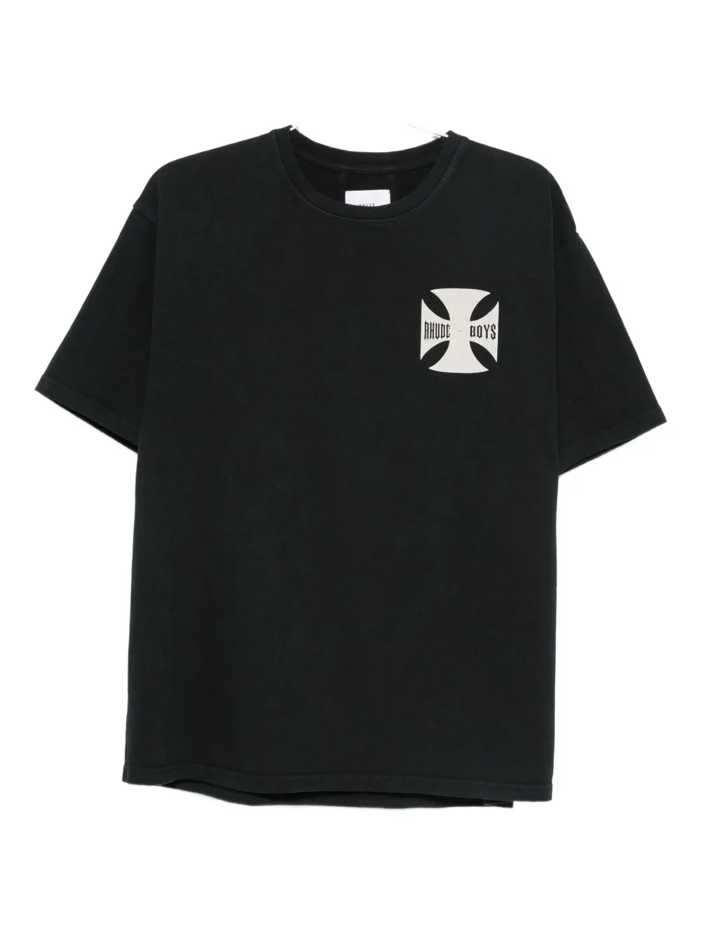 RHUDE cross-embellished T-shirt Zwart