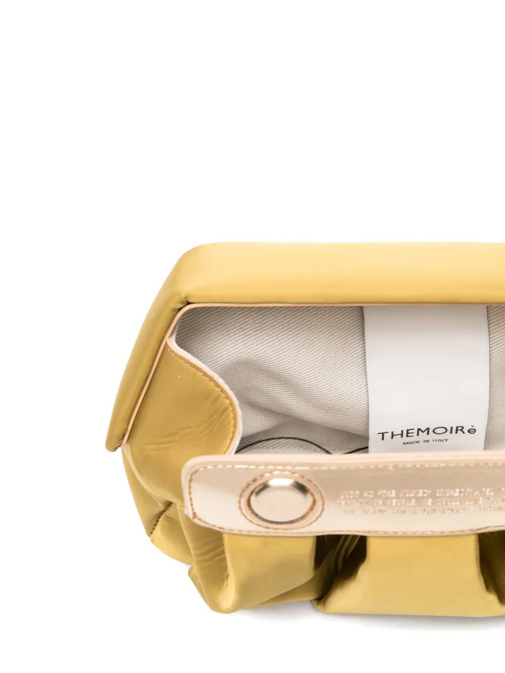 Themoirè Gathered Detachable-strap Clutch Bag In Gold