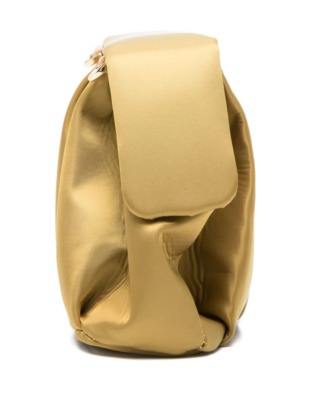 Themoirè Gathered Detachable-strap Clutch Bag In Gold