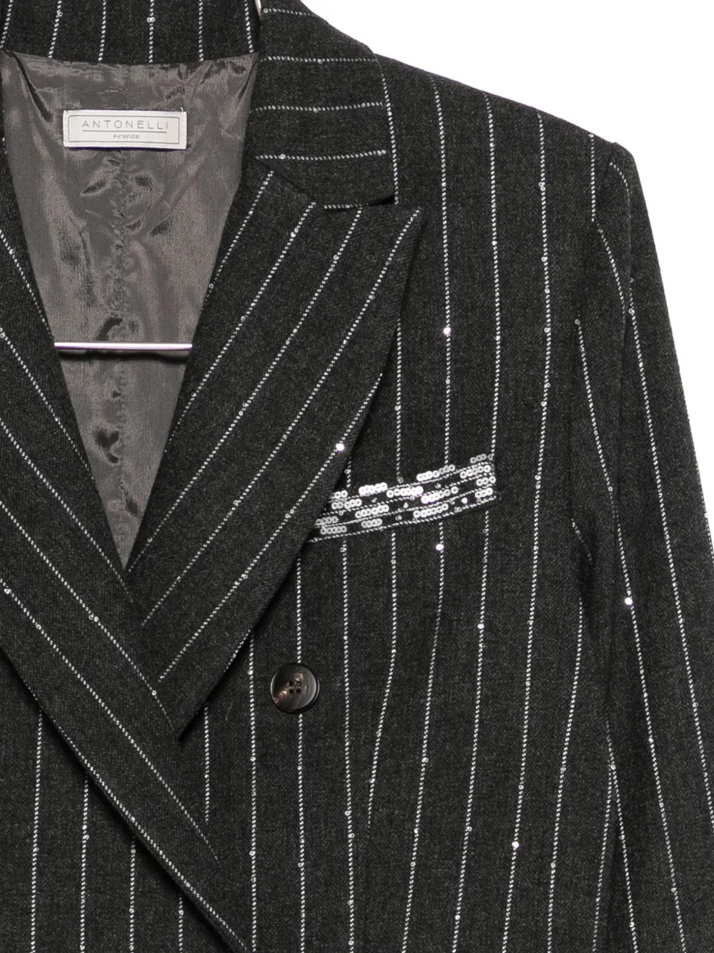 Antonelli Glicine Pinstripe Double-breasted Blazer In Black