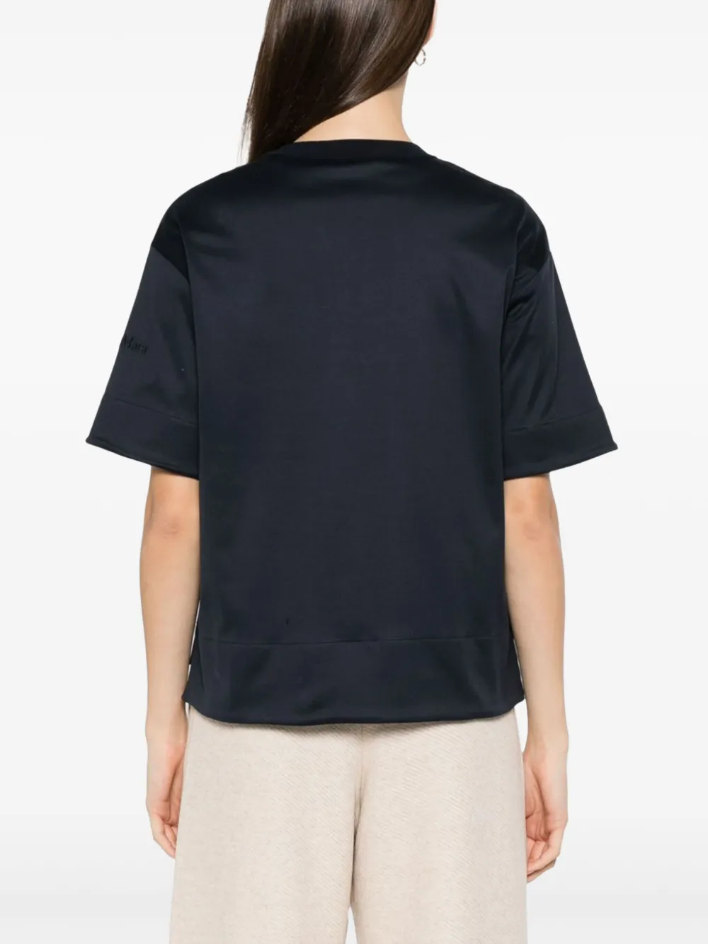 Max Mara Short-sleeve Silk Top In Black