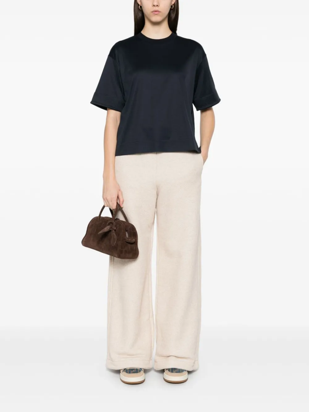 Max Mara Short-sleeve Silk Top In Black