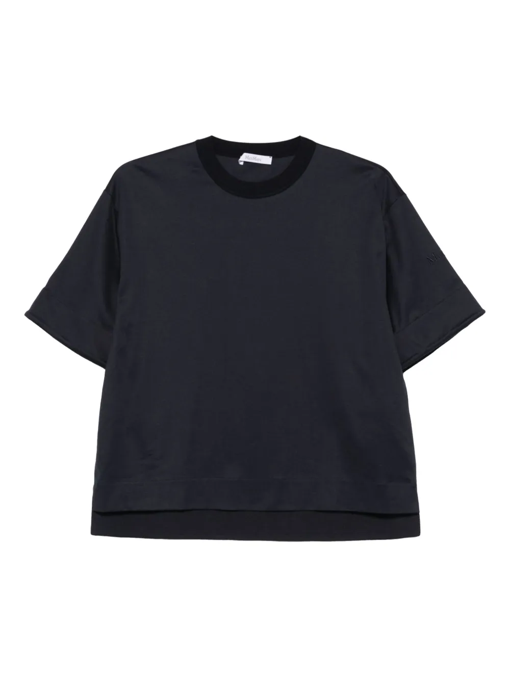 Max Mara Short-sleeve Silk Top In Black