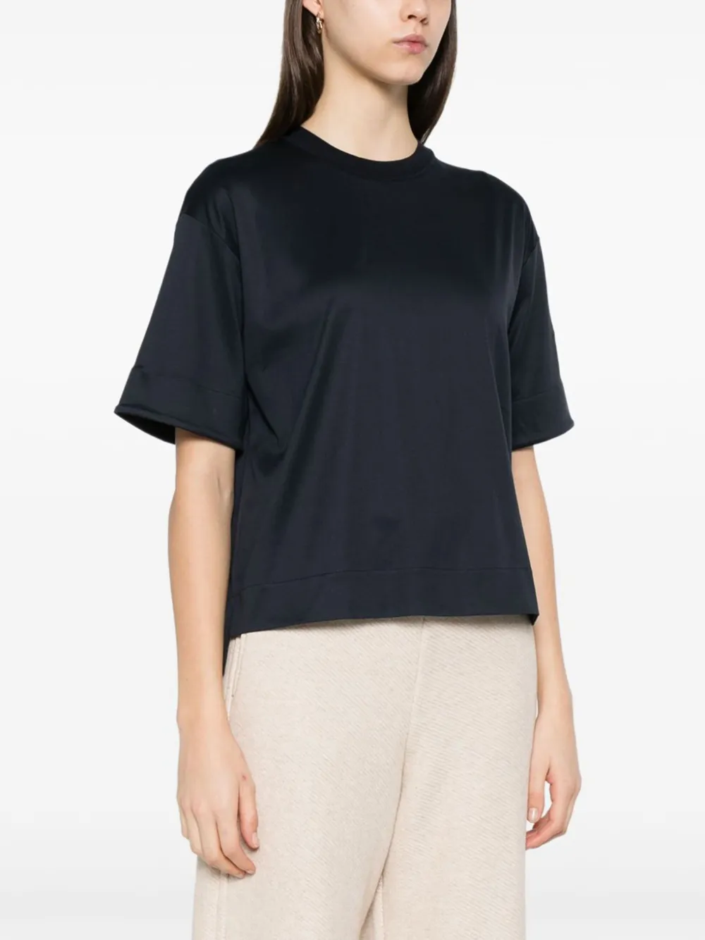 Max Mara Short-sleeve Silk Top In Black