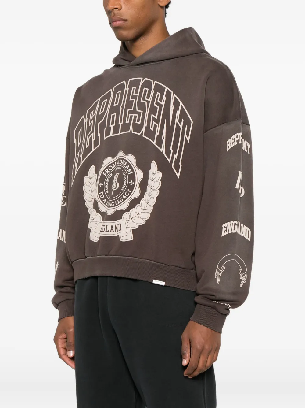 Represent Hoodie met logoprint Zwart