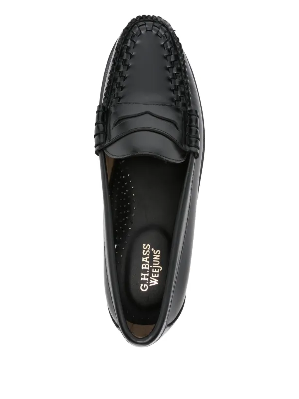 G.H.Bass woven-front Leather Loafers | Black | FARFETCH