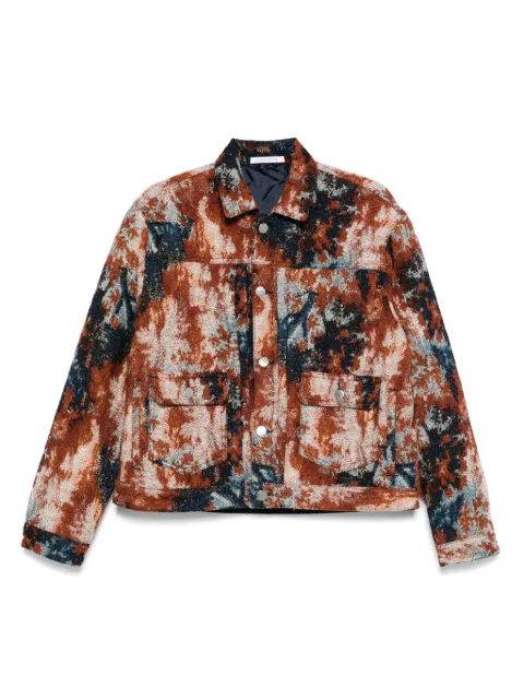 Sunflower abstract-print shirt jacket