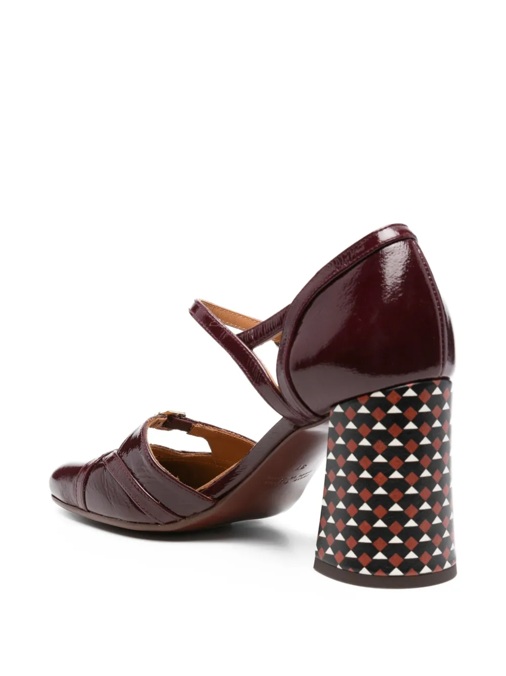 Chie Mihara 85mm block-heel buckle pumps Red