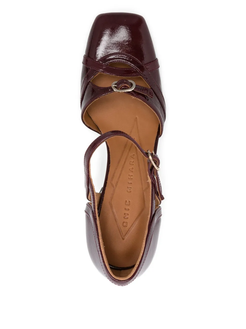 Chie Mihara 85mm block-heel buckle pumps Red