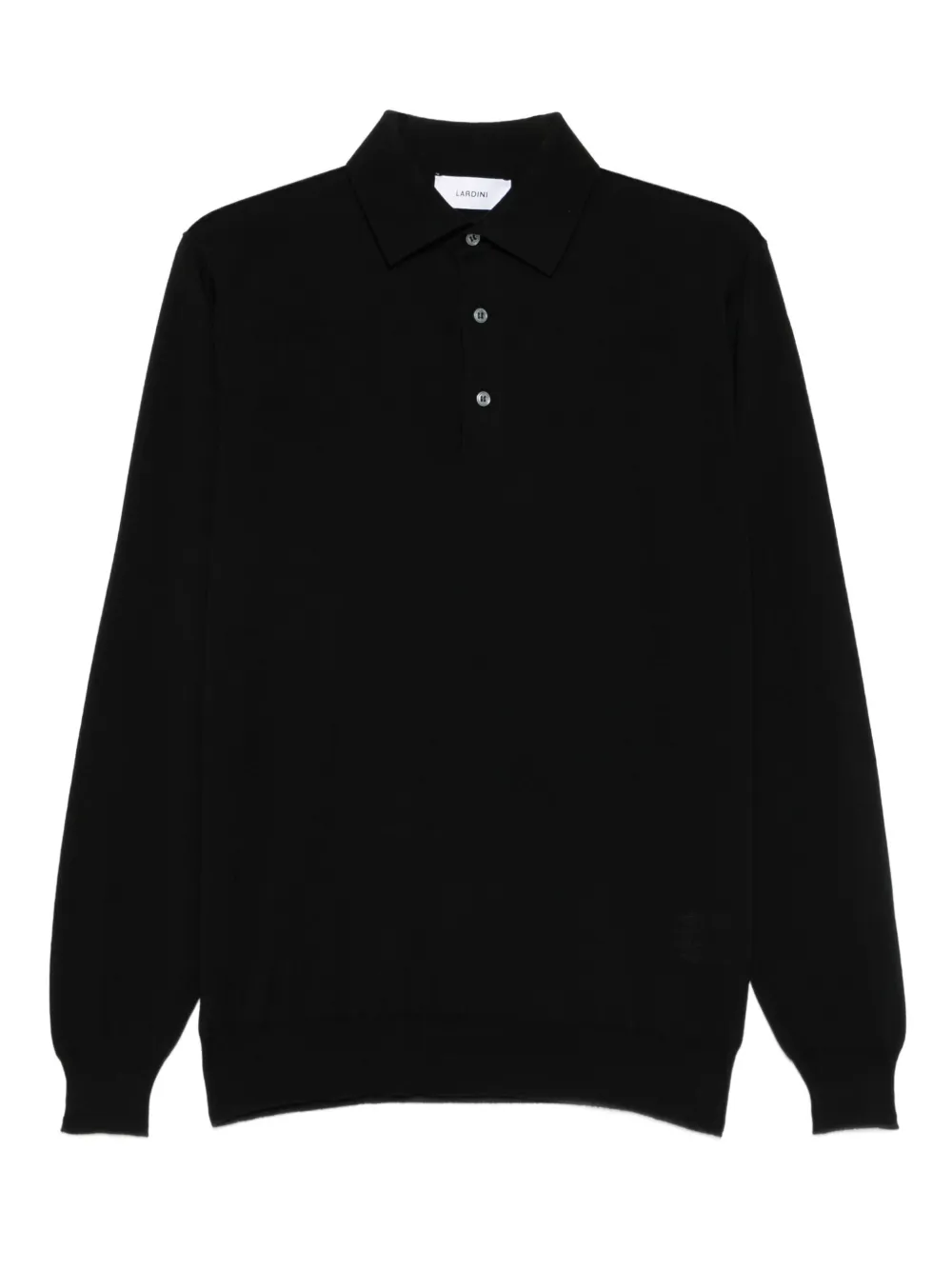Lardini long-sleeve wool polo shirt Zwart