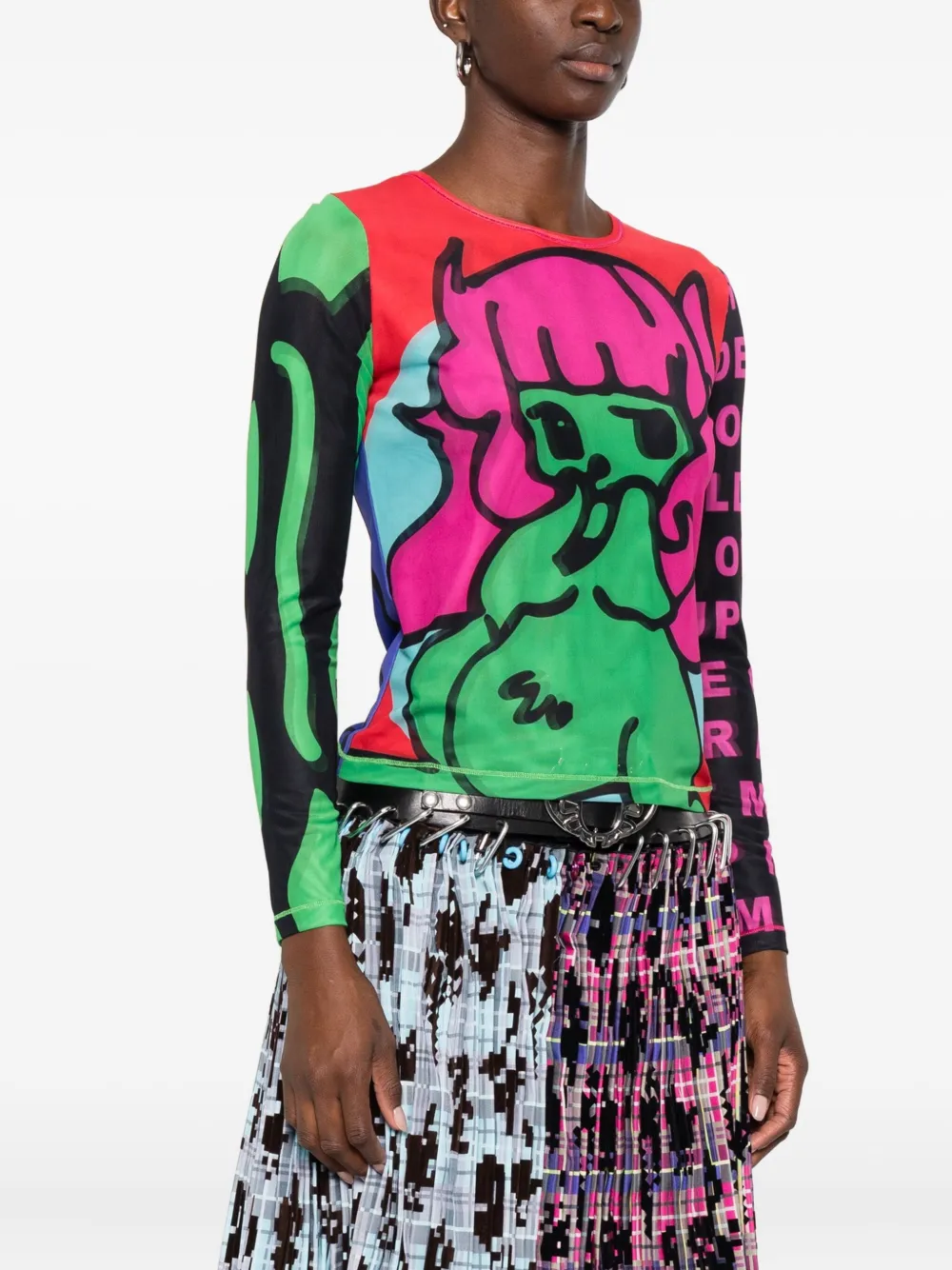 Chopova Lowena Tiny Mesh Top In Multi