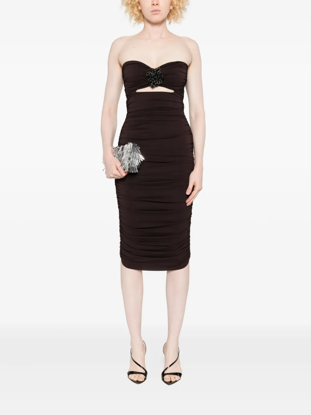 Amen embellished strapless midi dress - Bruin