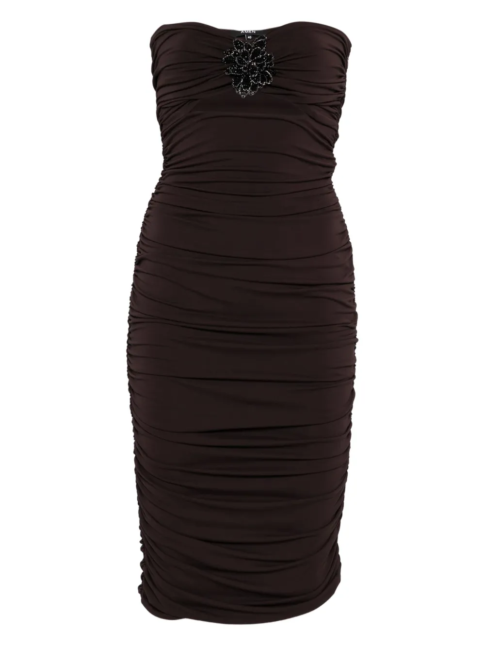 Amen embellished strapless midi dress | Brown | Image 1