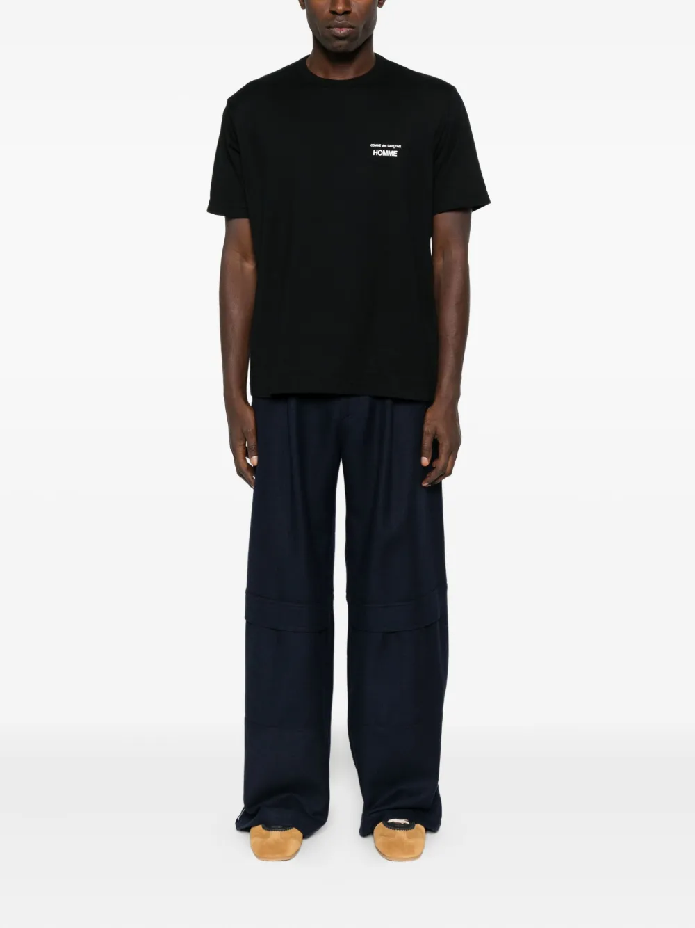 Comme des Garçons Homme Plus logo-detail T-shirt - Zwart