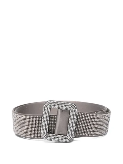 Benedetta Bruzziches crystal-embellished buckle belt